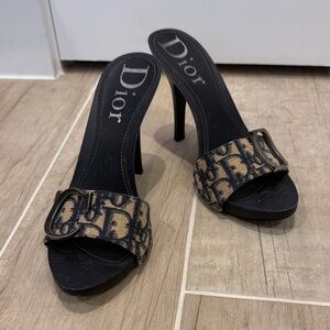 Dior Black and Gold Signature Heels
